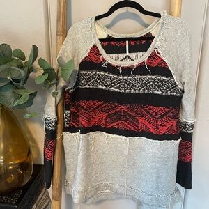 Free People Snow Angel Pullover Boho Aztec Sweater